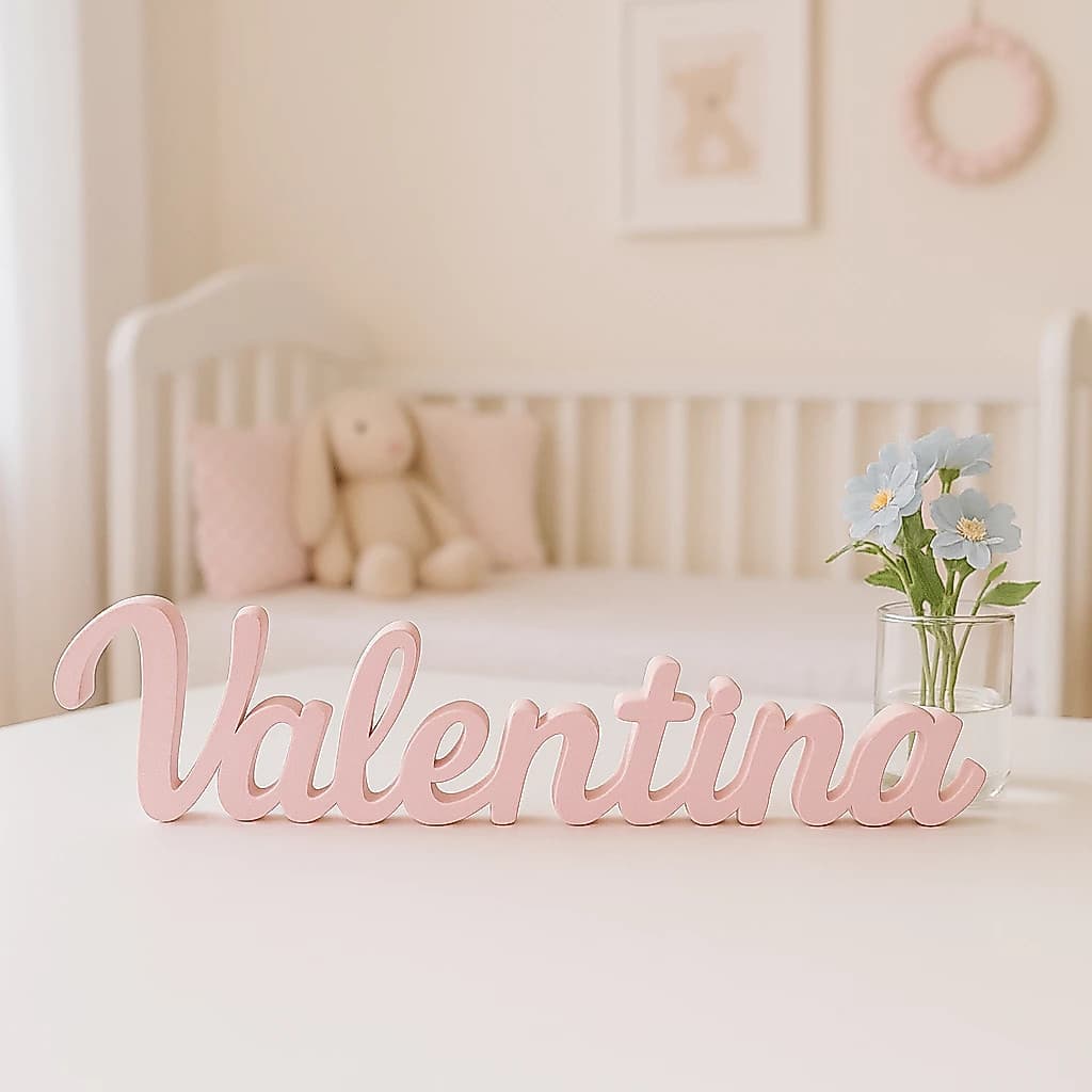 Letreiro Decorativo 3D Personalizado com Nome Criativo para Bebê Mãe Pai Namorada Aniversário