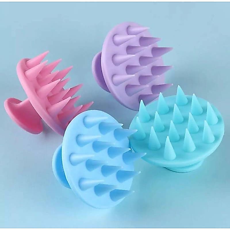 Escova Massageadora De Silicone Couro Cabeludo Anti-Deslizante Para Cuidado De Saúde Com Cabo Flexível