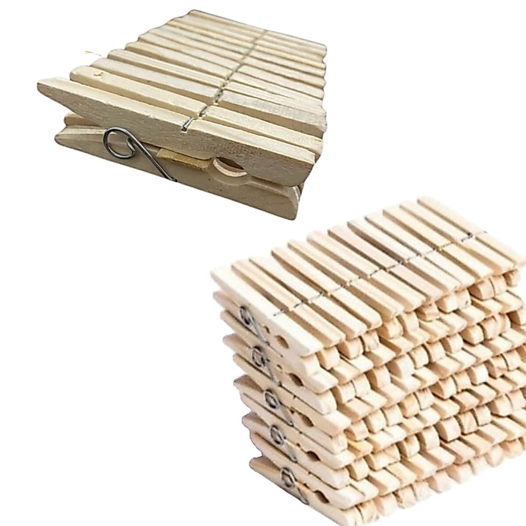 Casa Sonho Kit prendedor Roupa Madeira Pregador Varal Grampo Lavanderia - O MAIS VENDIDO
