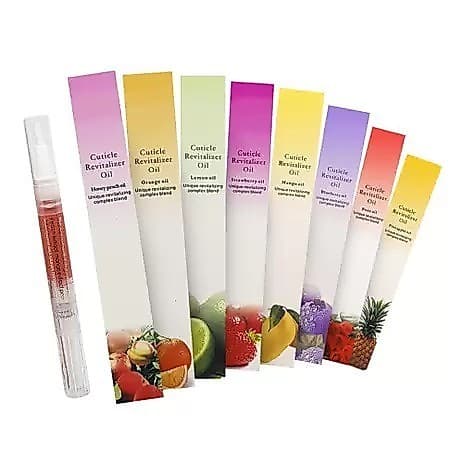 kit com 6 Óleo Hidratante Caneta  Revitalizante De Cutículas Sabores De Frutas Gel De Unha