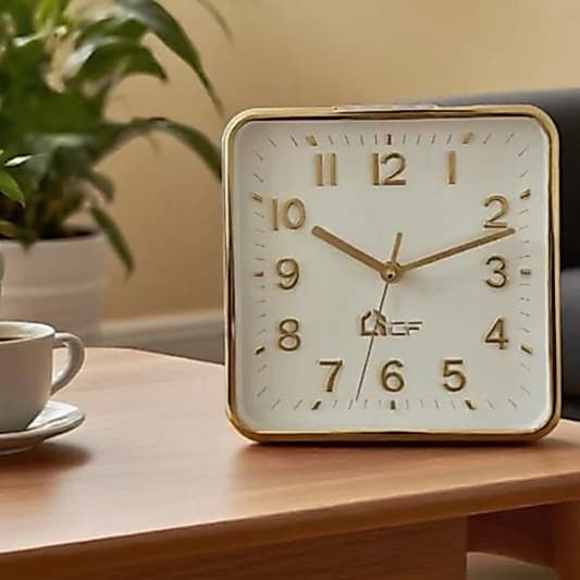 Relógio de parede quadrado decoração simples, adequado para sala de estar, quarto