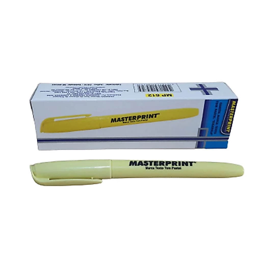 Caneta Marca Texto Amarelo Tom Pastel Caixa com 06 Unidades - MP612 Masterprint
