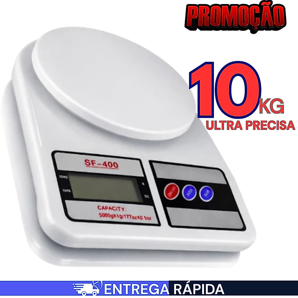 Balança de Cozinha Alta Precisão até 10kg Digital Dieta Alimentos Super Precisa Nutrição Confeitaria