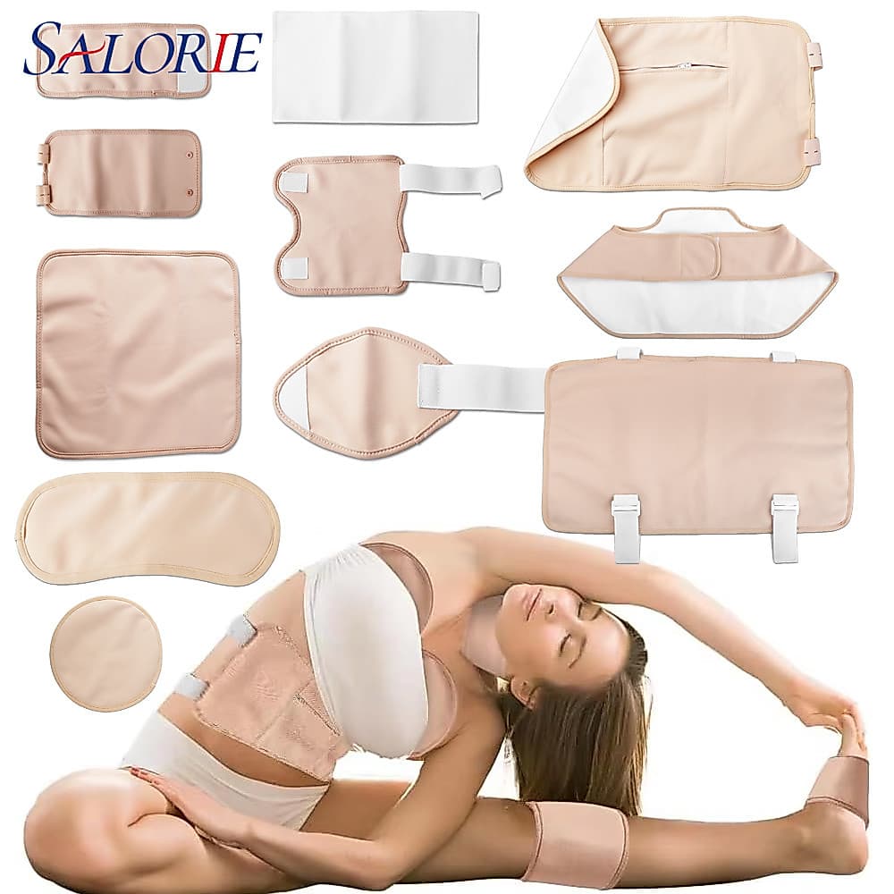 Salorie Pacote De Óleo De Rícino Envoltório Para O Corpo Cinta Elástica Ajustável Compressa Reutilizável Algodão Orgânic