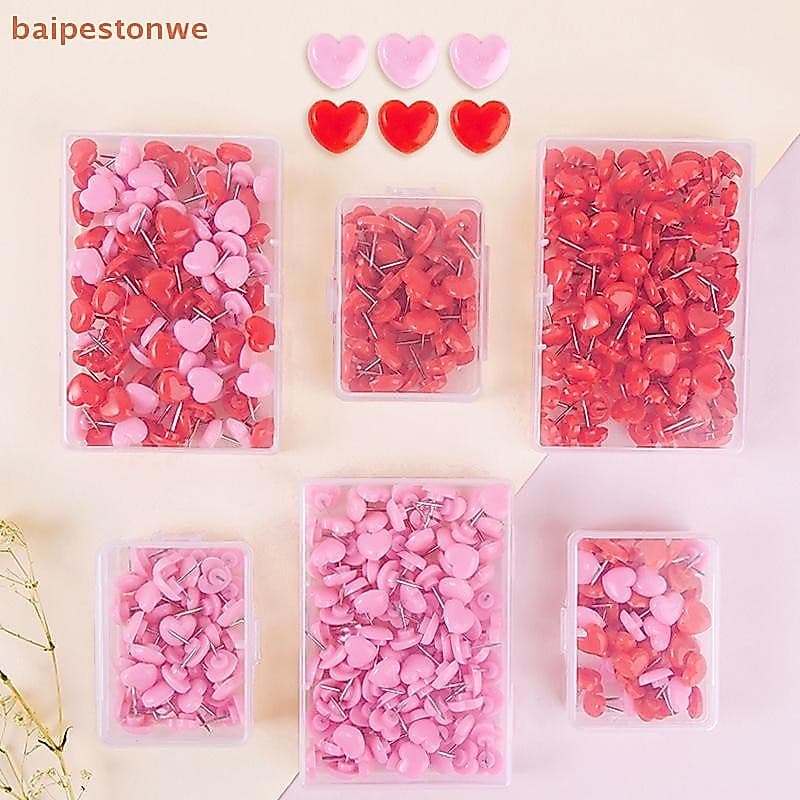 [baipestonwe] Ins Love Coração Alfinetes De Pressão Coloridos De Segurança Pino De Cortiça Placa De Polegar Parede Papel
