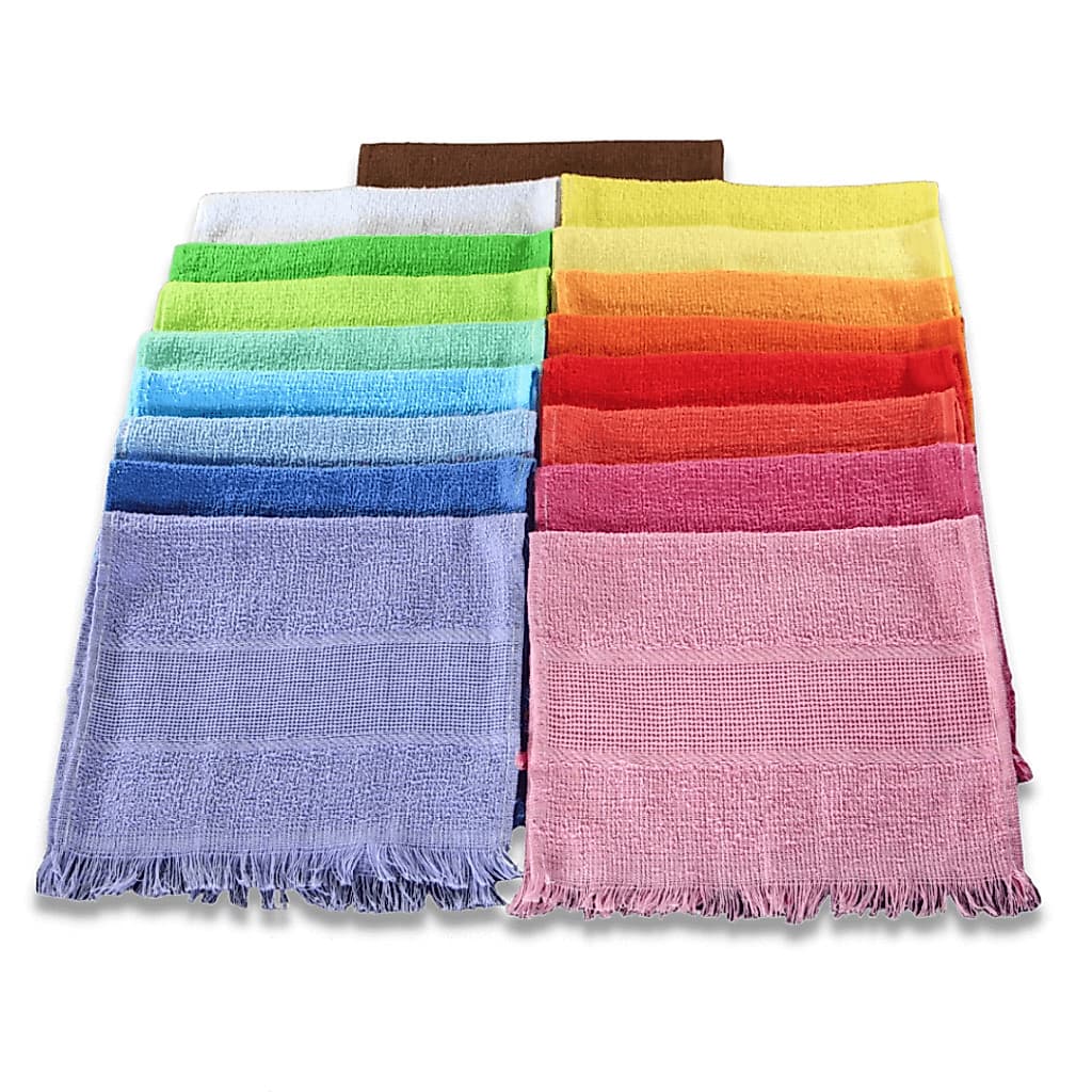 Kit 25pçs Toalha Social Bordar 22x35cm Toalhinha Social Academia Lavabo Franja Toalha de Boca e Mao