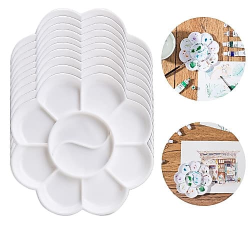 Kit 12 Bandeja Paleta Godê Flor Para Pintura com 10 Divisórias