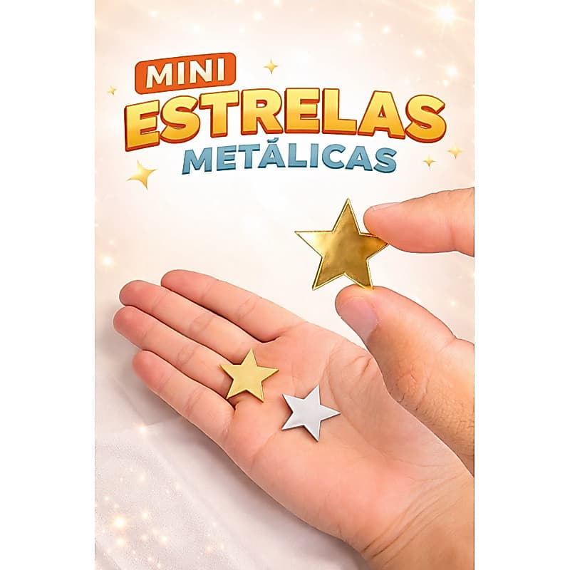 Kit Estrela Espelhada 3x3cm Acrílico 50,100,250  Peças Decorativo / DIY / Artesanato