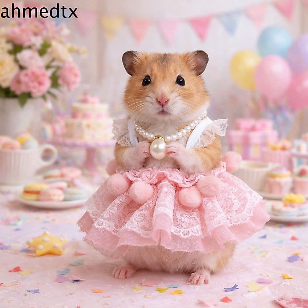 Saia De Renda Para Hamster AHMEDTXB , Lindo Colete Pequeno Feito À Mão Animais De Estimação , Com Colar De Pérolas , Ves