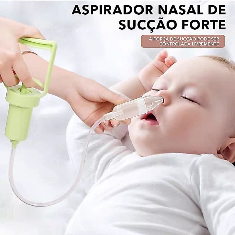 Aspirador Nasal de Sucção para Bebê Recém-Nascido | Silicone Seguro, Fácil Limpar, Sem Dor