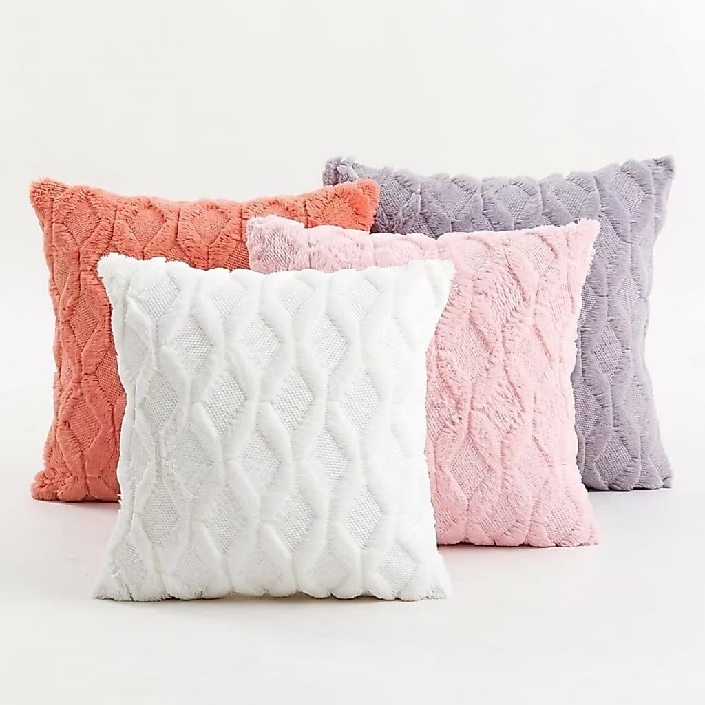 capa de almofada 45x45 pelucia macia decorativa sofa quarto moderna luxo fofinha
