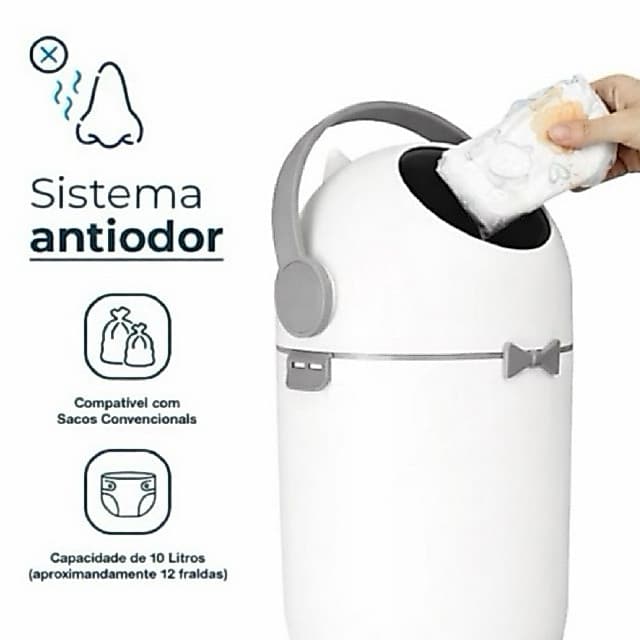 Lixeira Anti Odor Fraldas Bebê Descartável Vedação Cheiro Lixeira Higiênica Quarto Bebê