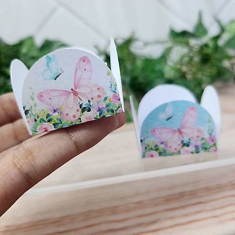 Forminha para Docinho Personalizada Jardim de Borboletas Caixeta Docinho