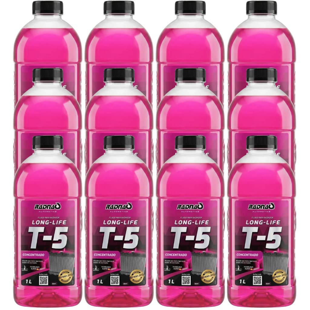 12 Aditivo Radiador Radnaq T-5 Concentrado Rosa 1l