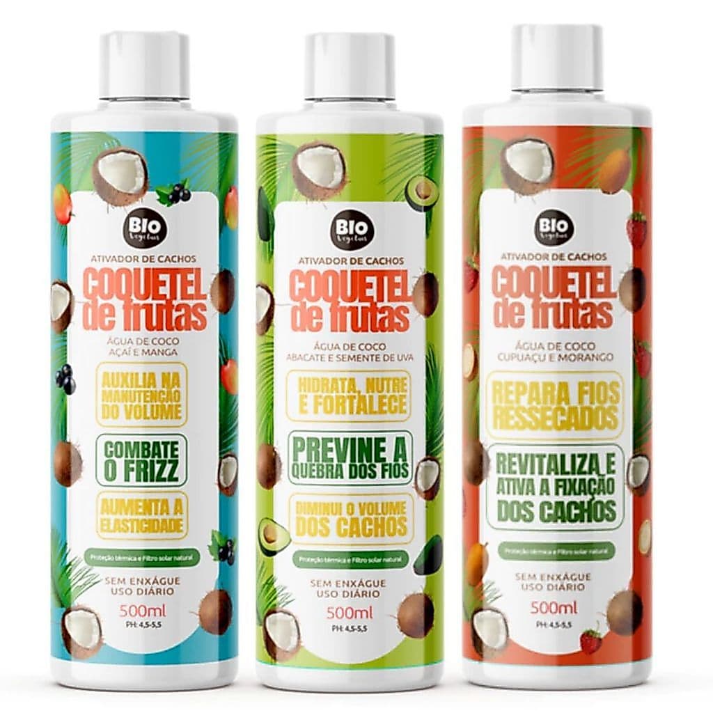 Coquetel de Frutas Biovegetais 500ml Ativador de Cachos