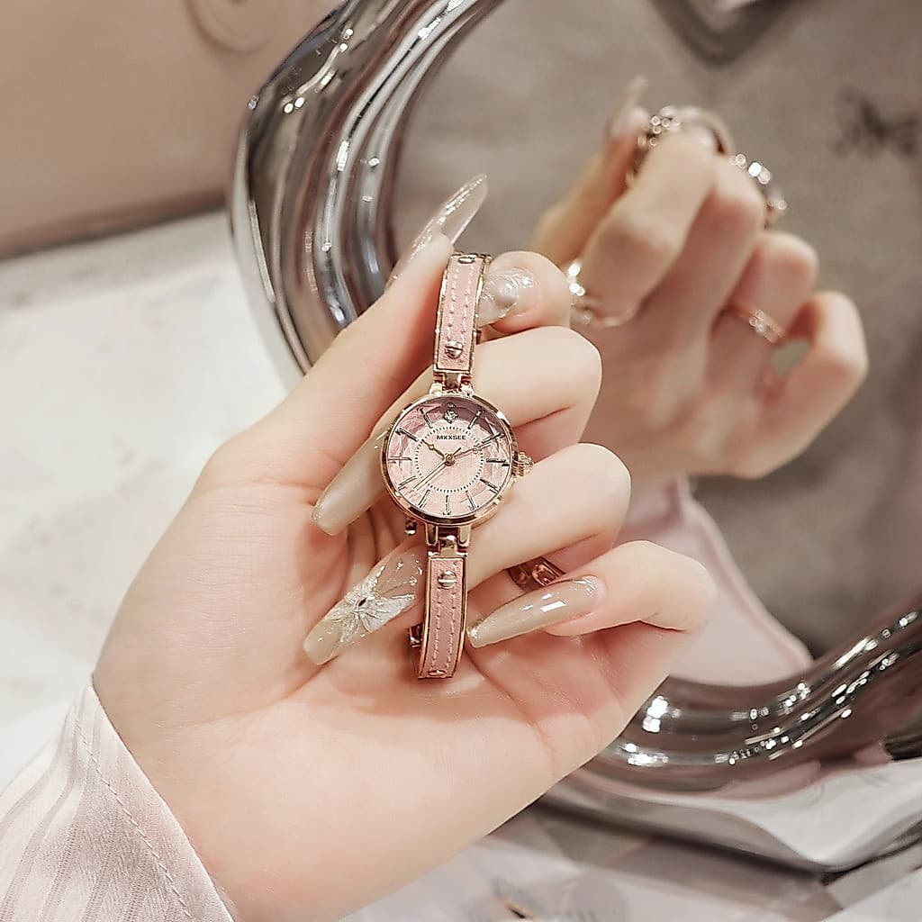 High-End relógio feminino luz luxo nicho senhoras moda pequena requintado meia pulseira relógio 7/23