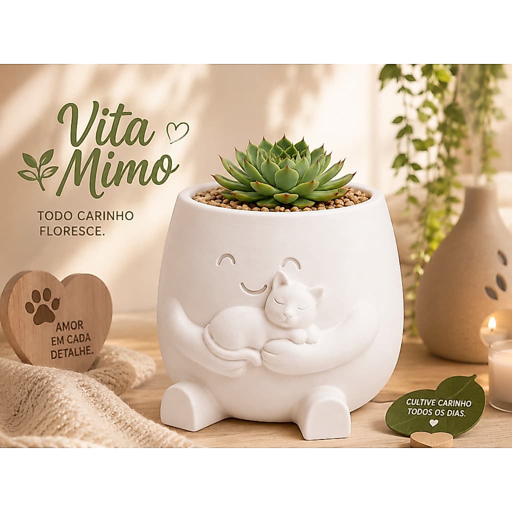 Vaso para Suculentas Cachepô Fofo Decorativo Presente Criativo