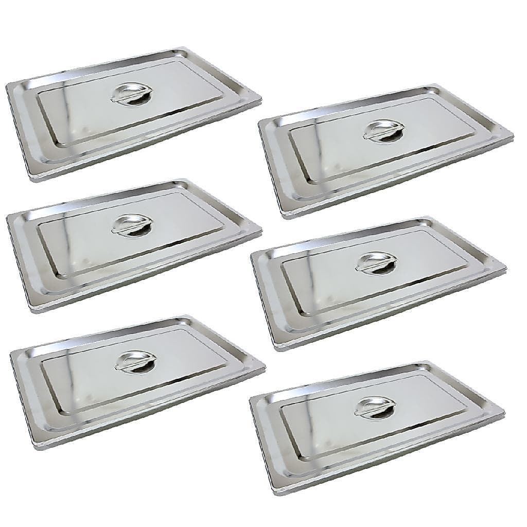 6 Tampas Para Cuba Gastronômica Gn 1/1 Inox Buffet Cozinha