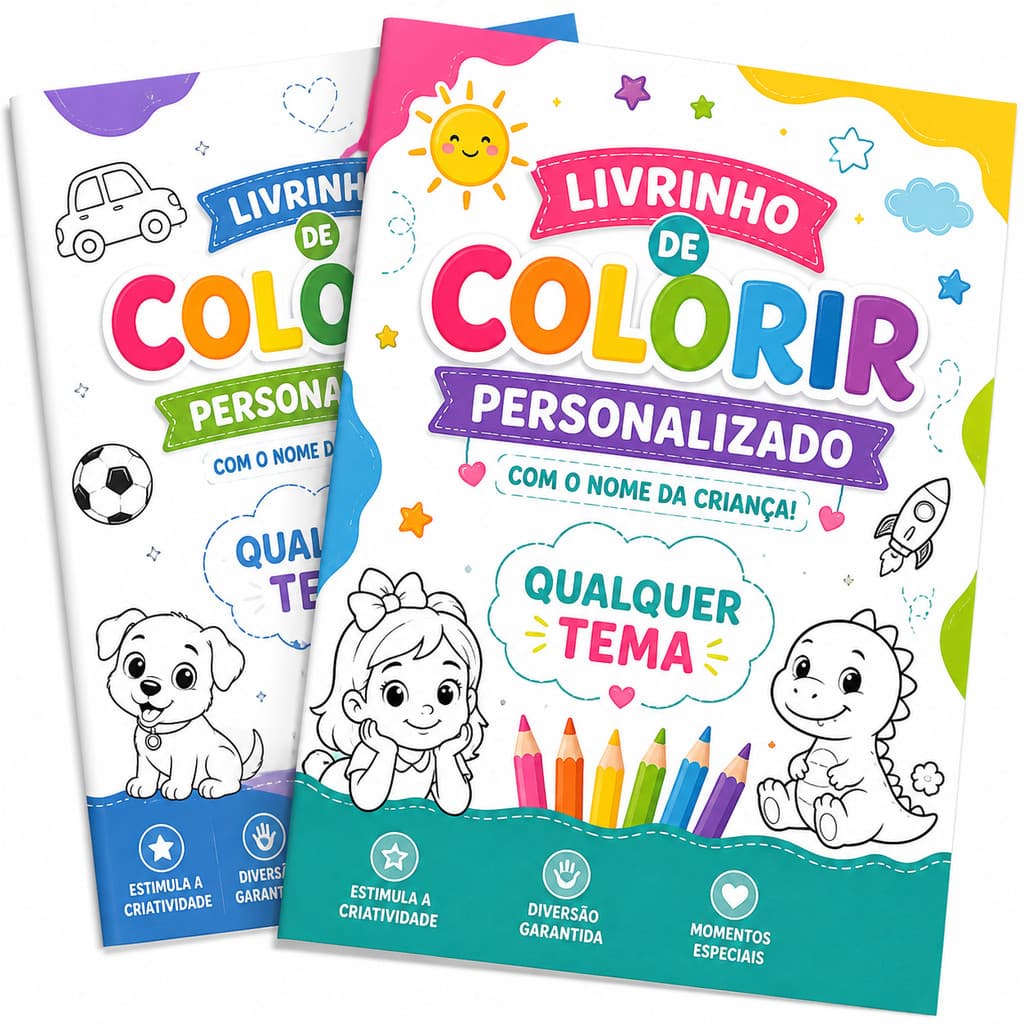 Kit Livrinhos de Colorir Personalizados • Qualquer Tema • Lembrancinha Festas