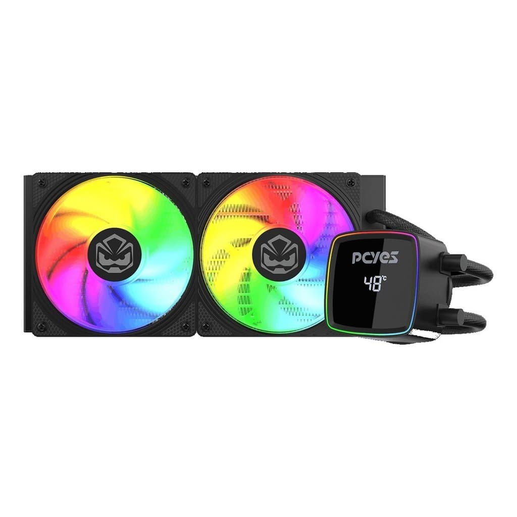 Water Cooler 240mm ARGB com Display TDP 285W PCYES Duley Black Vulcan WCDLY240BV Intel LGA 1700 AMD AM5