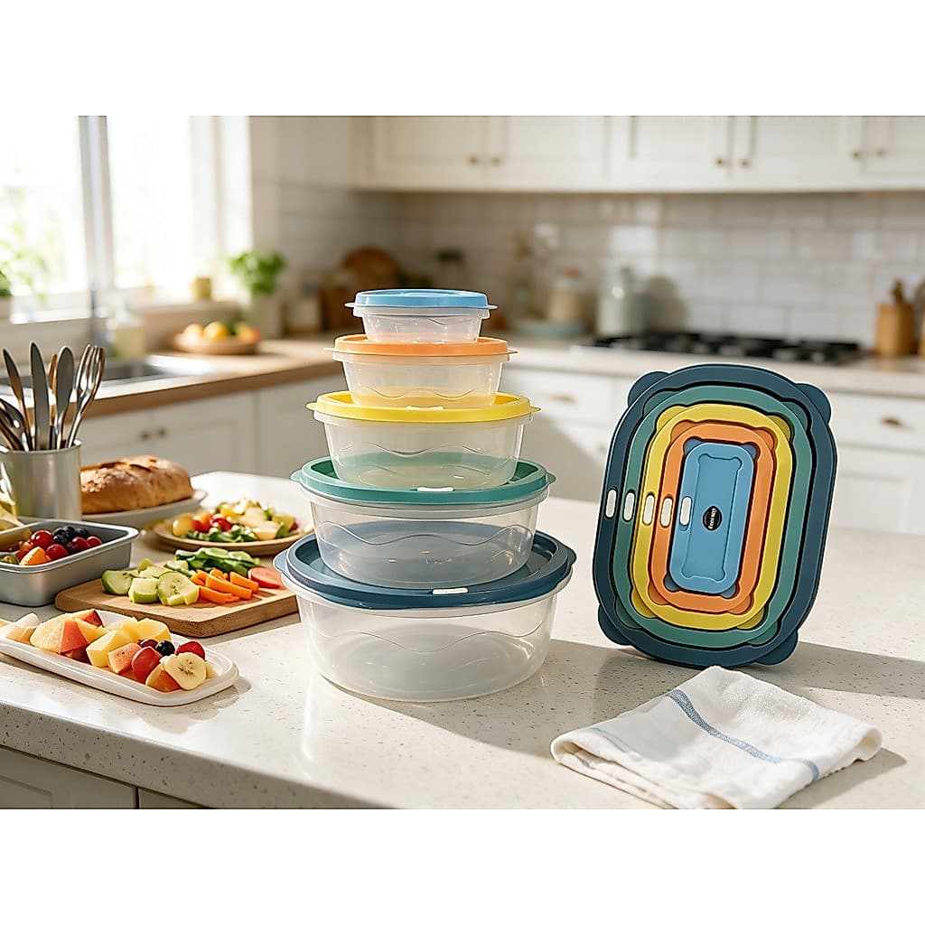 Kit 5 Potes Herméticos Plásticos Para Alimentos Cozinha