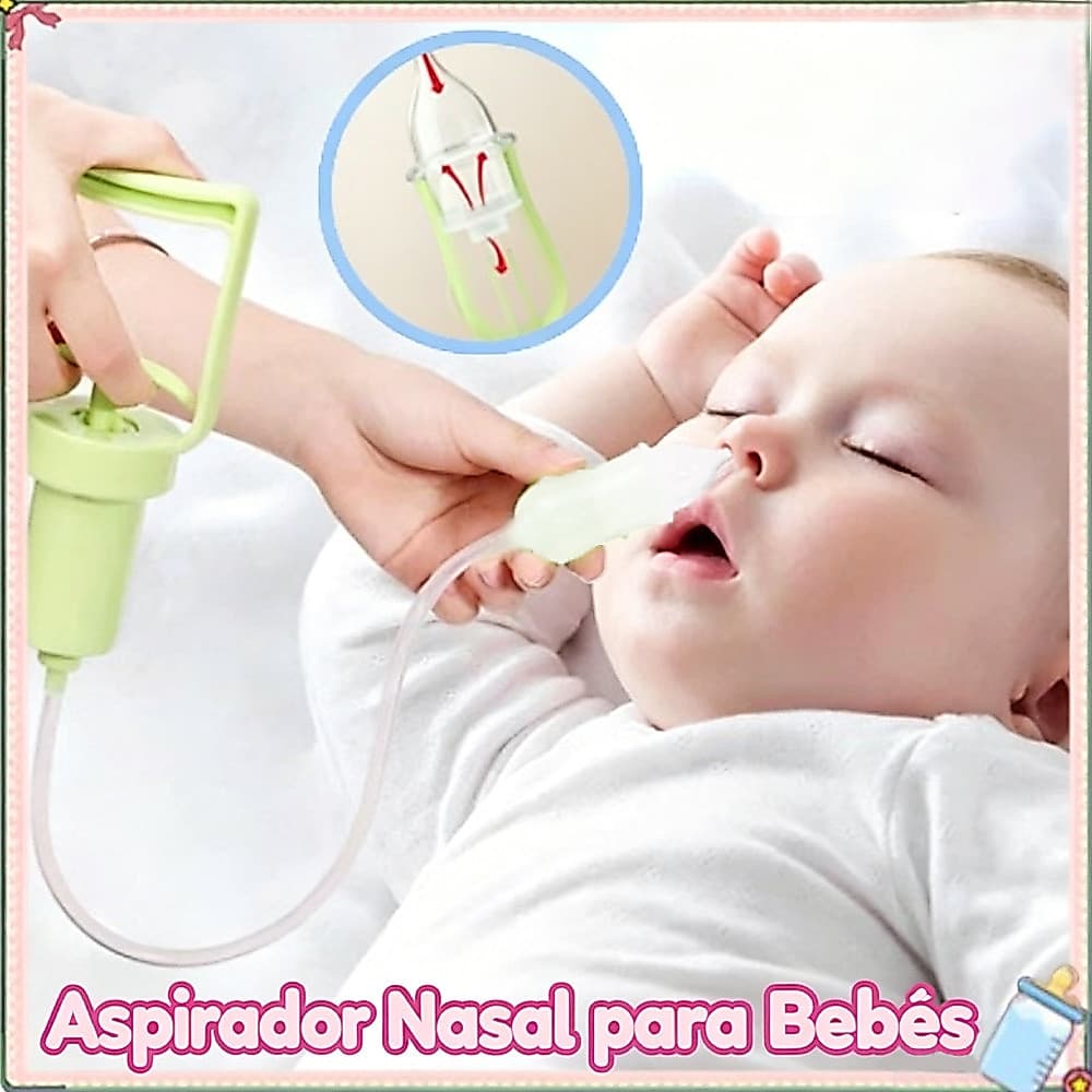Aspirador Nasal Manual com Sucção – Para Limpeza das Vias Nasais (Bebês e Adultos)