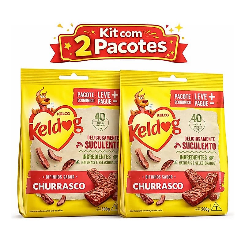 Bifinho Keldog Churrasco 500g - Leve, Irresistível e Ideal para Adestramento