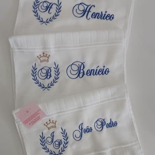 Kit 3 Toalha De Boca Bebe Bordada Paninho De Boca Menino Menina Enxoval Maternidade Toalhinha Algodao