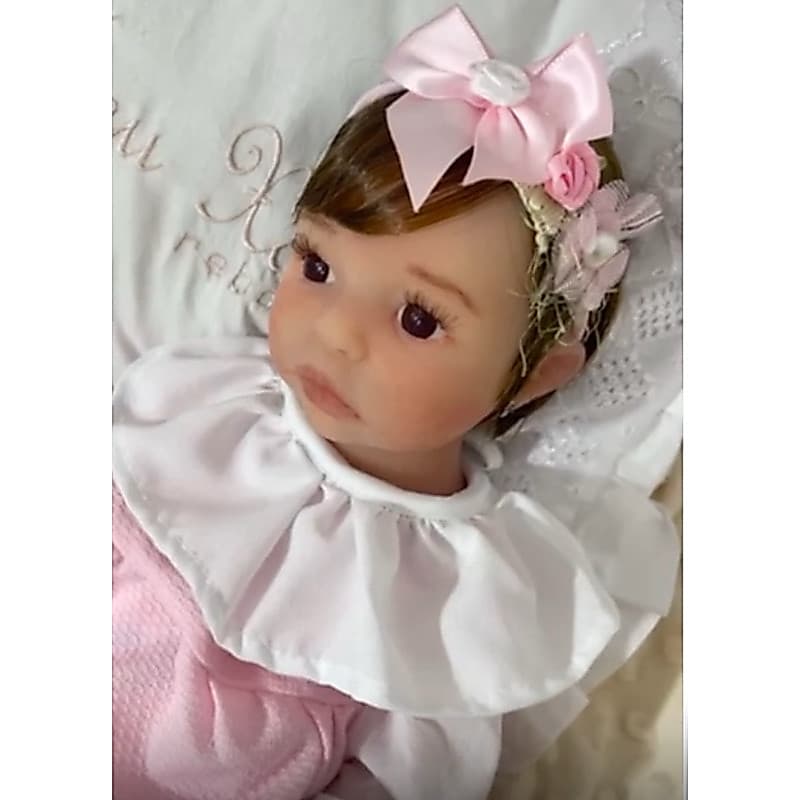 Bebê Reborn MOLINHA Silicone Sólido Mama Faz Xixi Shyann 40 cm