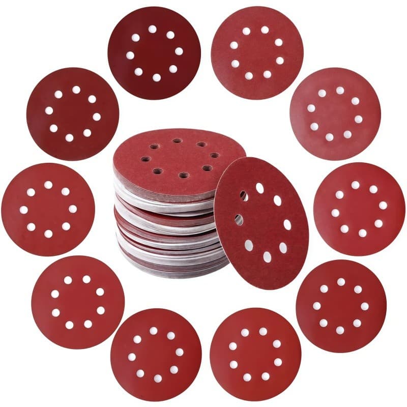 discos de lixa de 8 furos com almofadas de lixa redondas de velcro