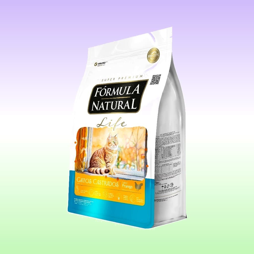 Ração Seca Fórmula Natural Life Gatos Castrados Sabor Frango 1 KG Adimax
