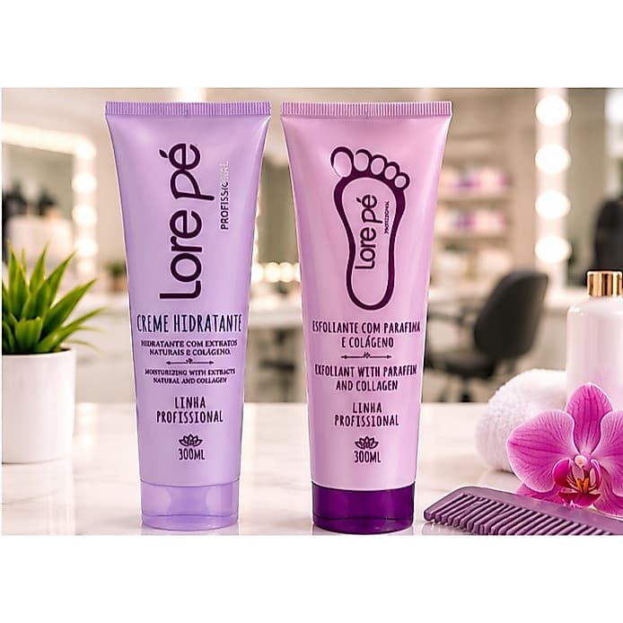 Kit Creme Hidratante Reparador De Calos + Esfoliante Com Colágeno Remove Rachaduras E Hidrata Os Pés