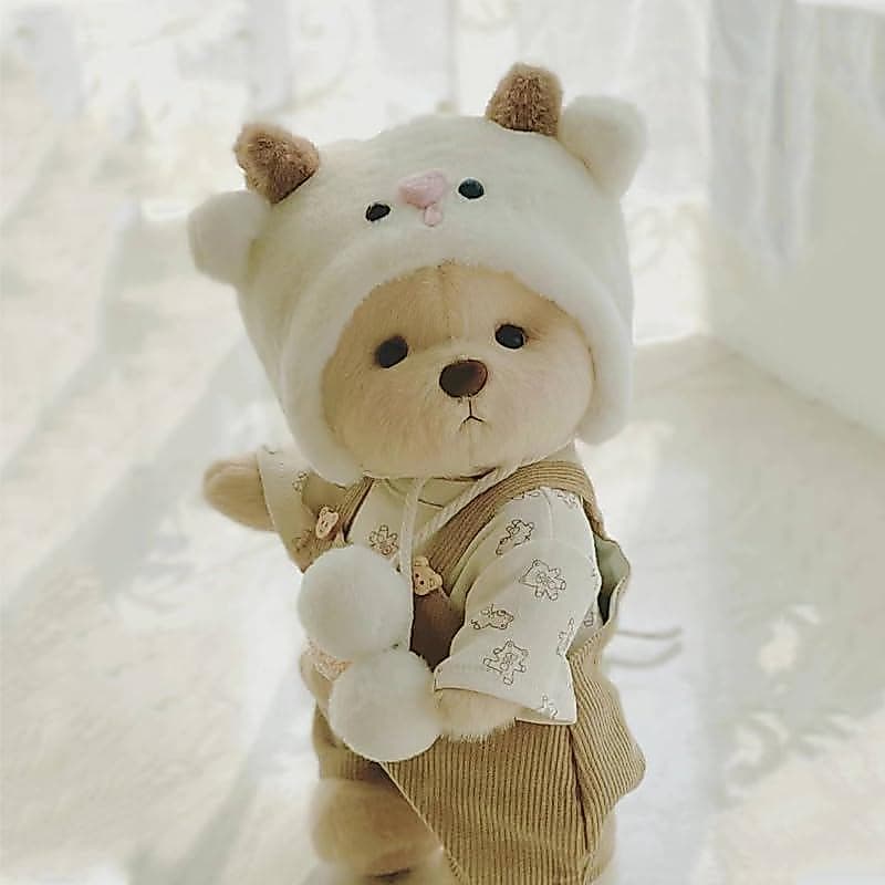 Urso de pelúcia de 11,8 polegadas (aproximadamente 29,2 cm) com uma peça de roupa, presente de pelúcia, adequado para cr