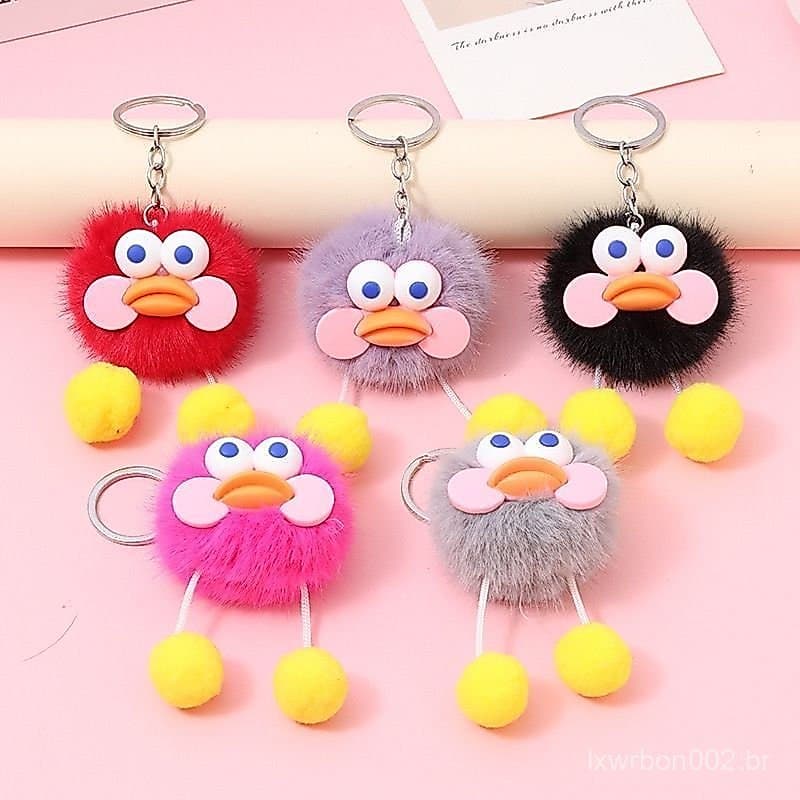 Kit 12 Patos Chaveiro de Pelúcia Fofo