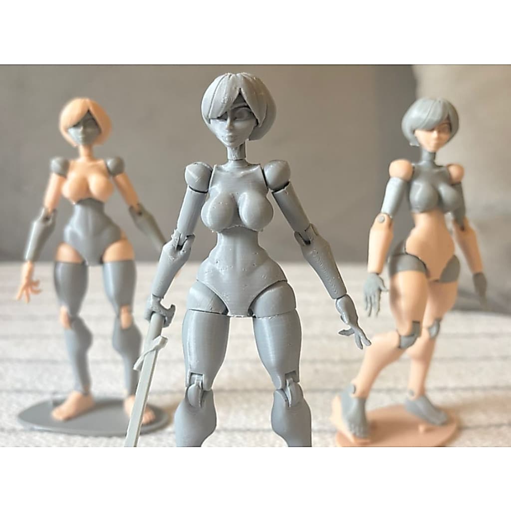 Muggora Boneca Articulada Figura de Ação Feminina Entregue Montado