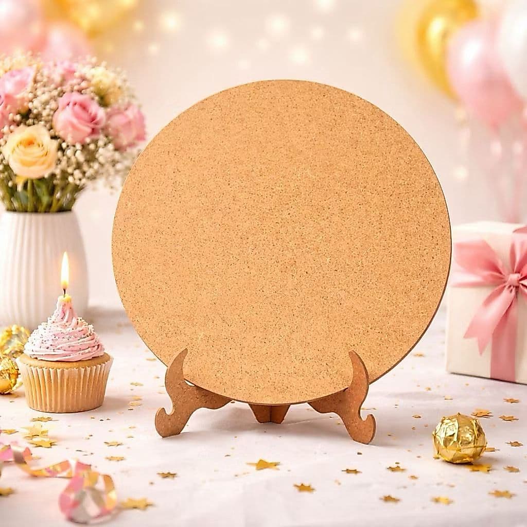 Mini Painel Redondo 50x50 Em MDF Para Mesa Decorativa Festa Casamento Aniversário Chá Revelação Bolo
