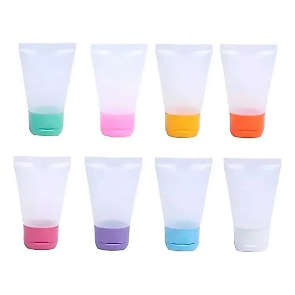 10 Bisnagas Plásticas 30g para Álcool Gel | Tampa | Recipiente Recarregável para Viagem, Brindes