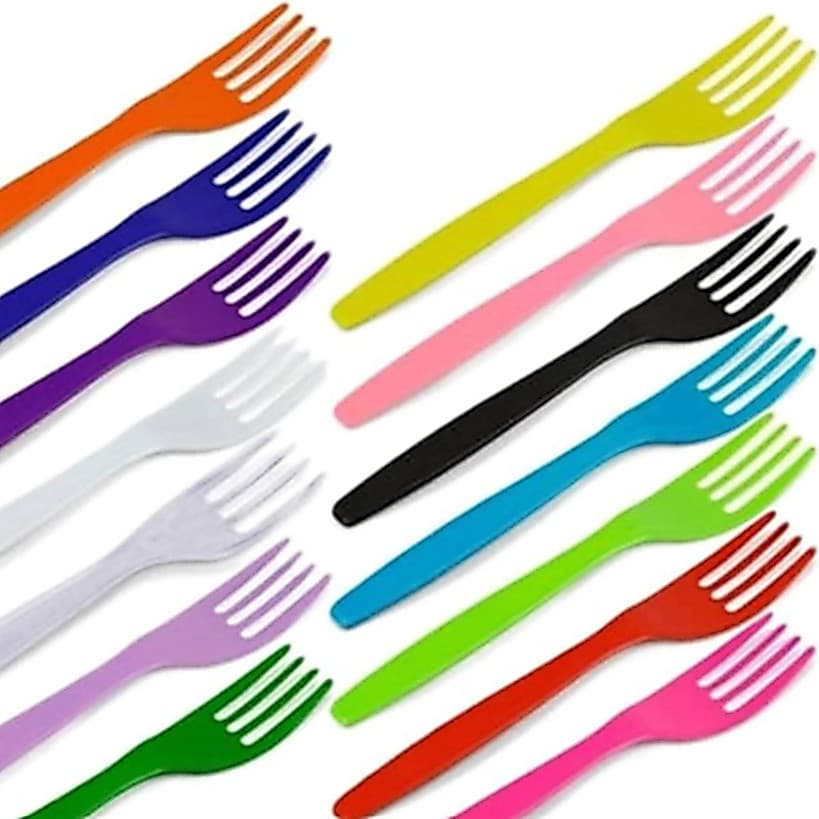Garfo Sobremesa Descartável 12cm Acrílico Doce Bolo Diversas Cores