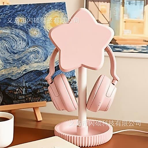 [Estoque pronto] Suporte de fone de ouvido de moda pessoal com impressão 3d criativa, aparência simples e moderna com Ba