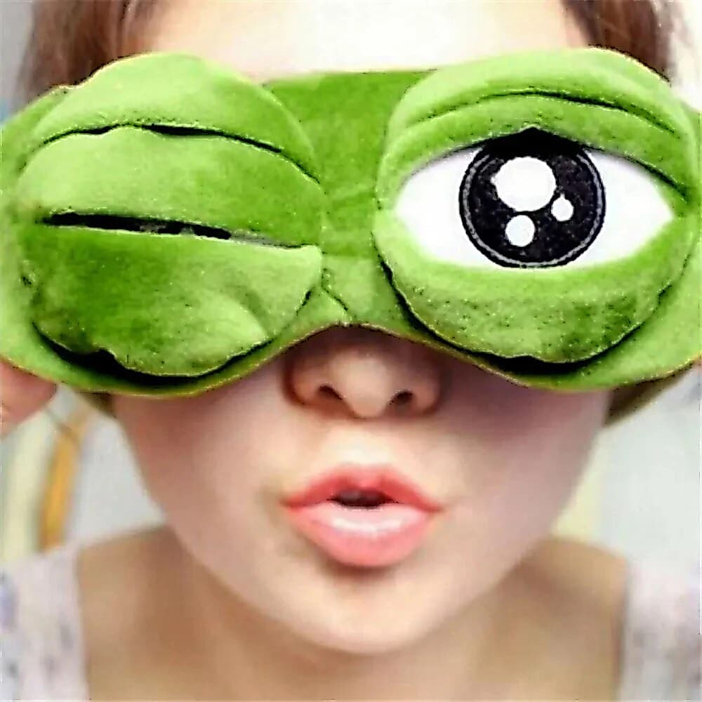 Máscara de Dormir para Viagem, Sono Confortável, Sapo Engraçado