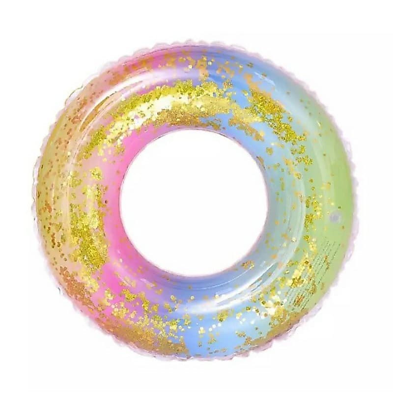 Bóia Para Piscina Inflável Gliter Arco-íris Colorida Diversos Tamanhos