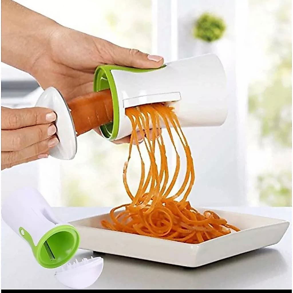 Máquina Cortar Vegetais Espaguete Vegano Abobrinha 3 Em 1 manual Ralador Cortador