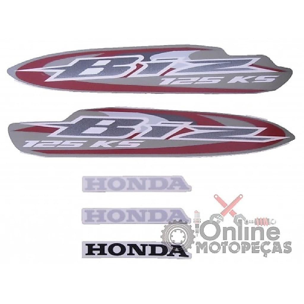 Jogo Adesivos C125 Biz KS 2008 Cinza LBM