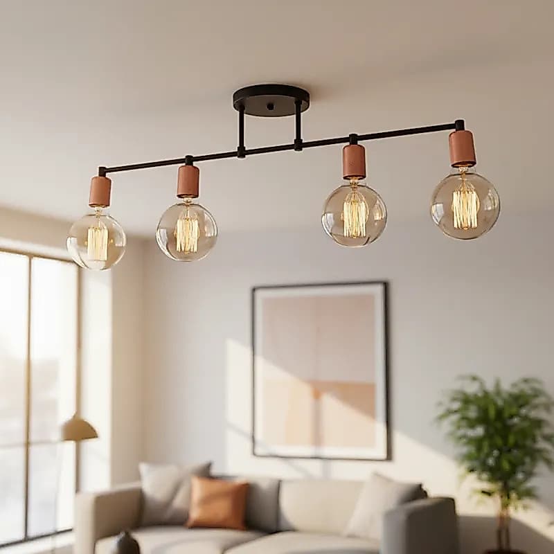 Luminária de teto Trilho Spot 4 Lâmpadas Moderno Industrial 127v 220v