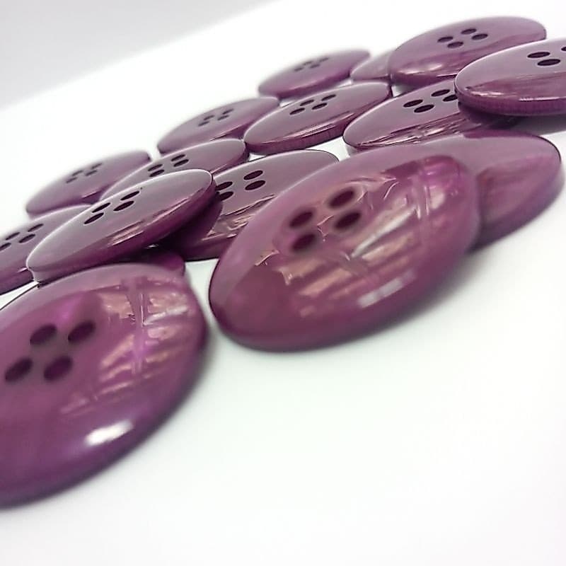Botão Botões violeta perolado de acrílico com 4 furos Cód:Prat7j/2-cx3