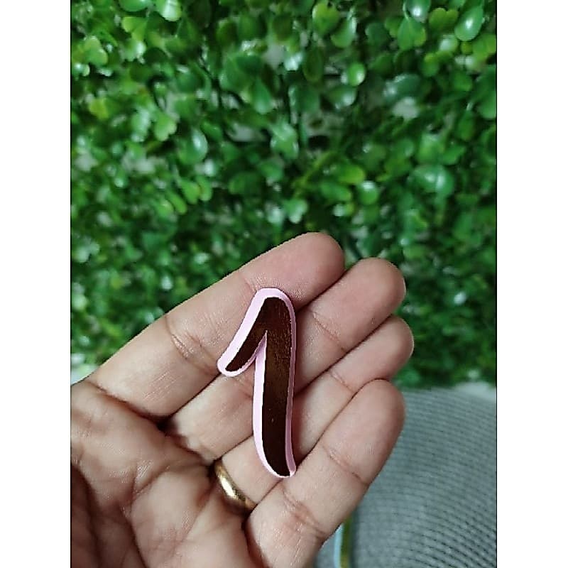 Aplique de Número 3D duas camadas 5cm/ aplique número dourado/ aplique número em camadas