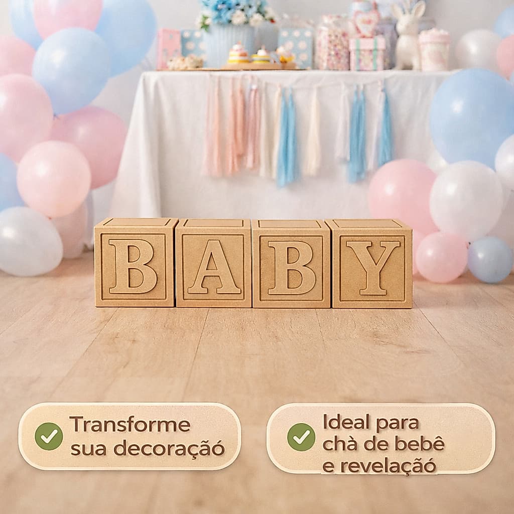 Cubo Baby 20x20 Decoração Baby Montado