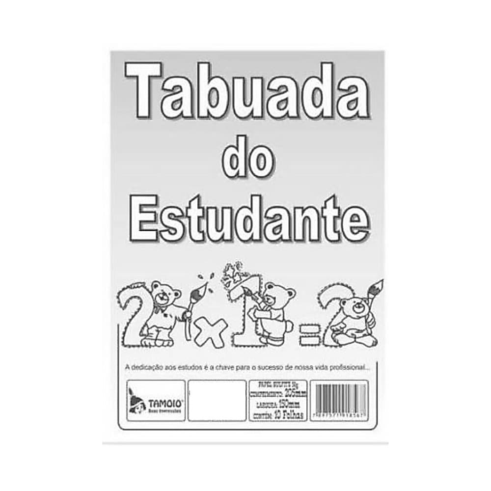 Tabuada do estudante kit c/ 10