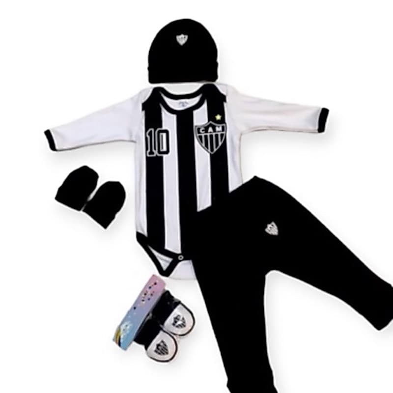 kit 5 peças inverno bebê times temáticos, moda bebê e infantil