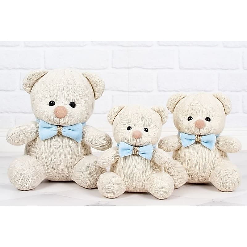 Trio urso Amigurumi Tricot Croche Infantil Bebe Menino Pelúcia